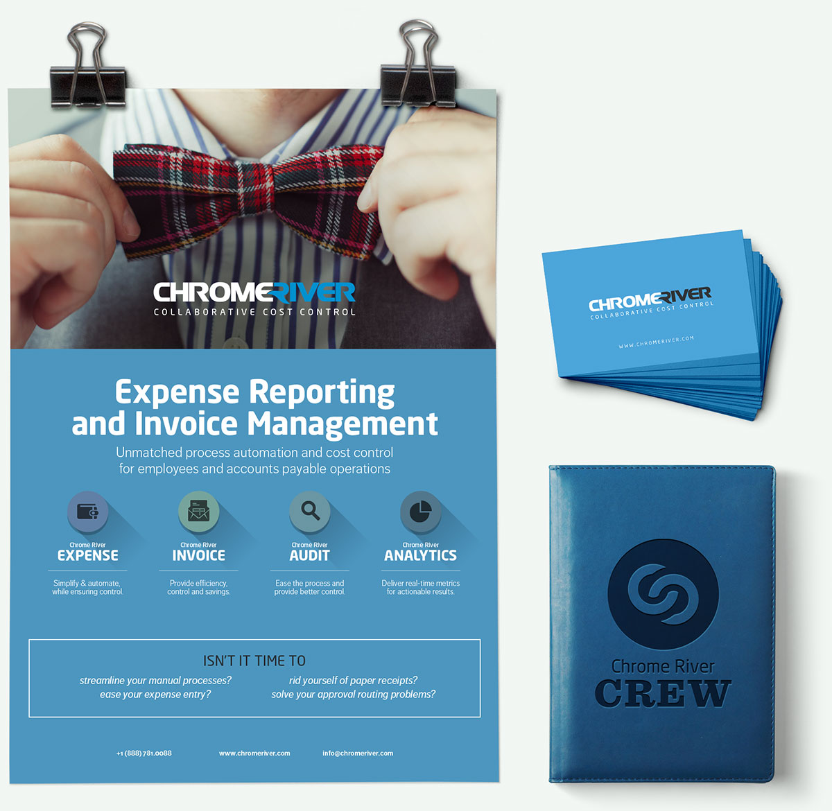 Chrome River printed materials and sub-branding